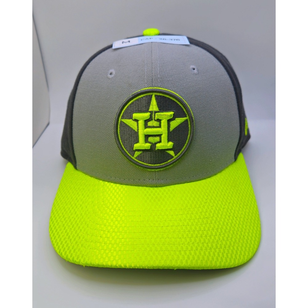 New Era 9FIFTY Houston Astros Snapback Hat Grey Neon Yellow Medium-Large